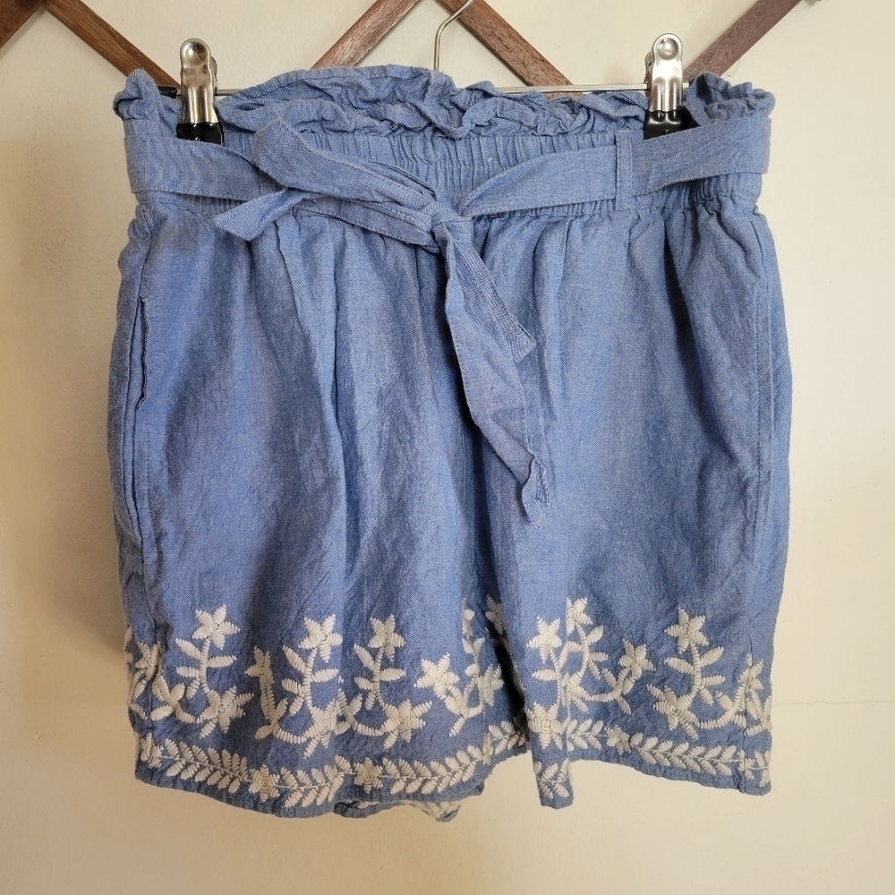 Tularosa Embroidered Shorts Blue Cotton Small S